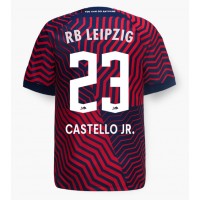 Dres RB Leipzig Castello Lukeba #23 Preč 2023-24 Krátky Rukáv